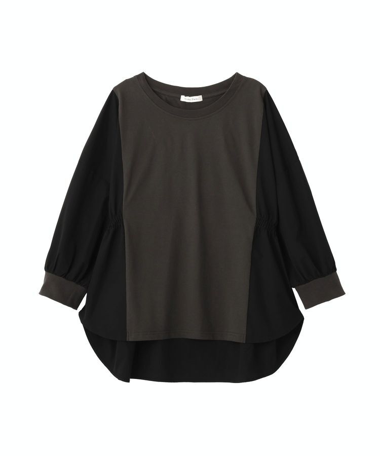 Green Parks「7分袖サイドシャーリングドッキングプルオーバー」|Tシャツ・カットソー|