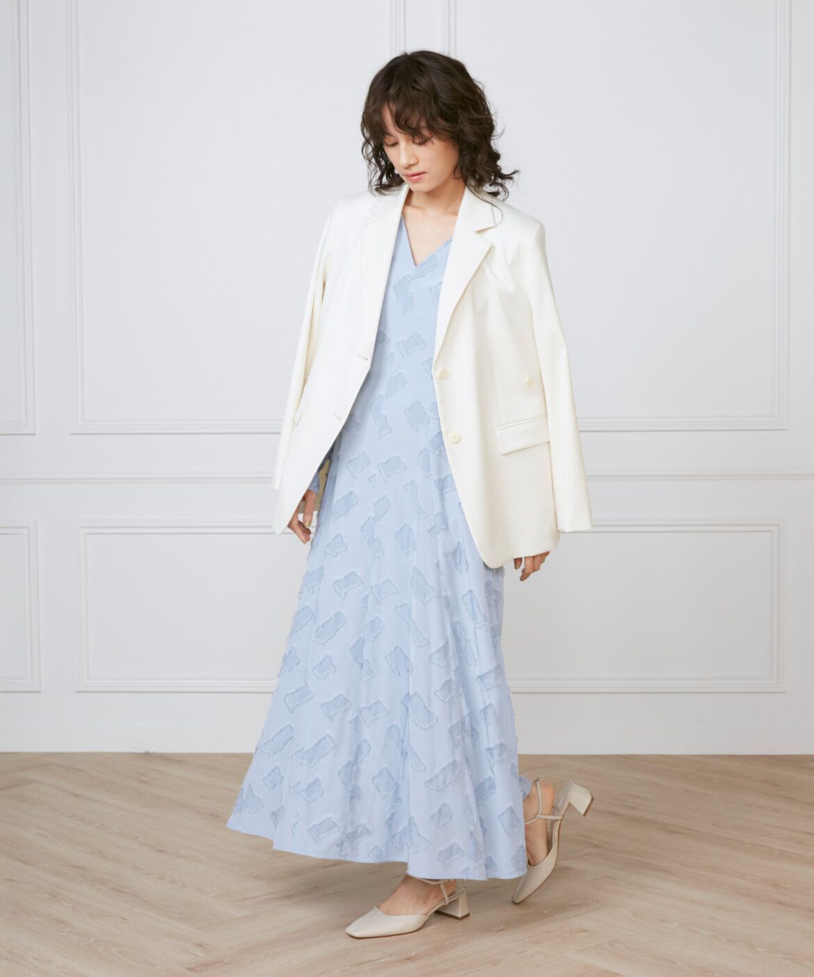 INED「《大きいサイズ》ミディ丈ワンピース　《la veille by SUPERIOR CLOSET》」|ワンピース|
