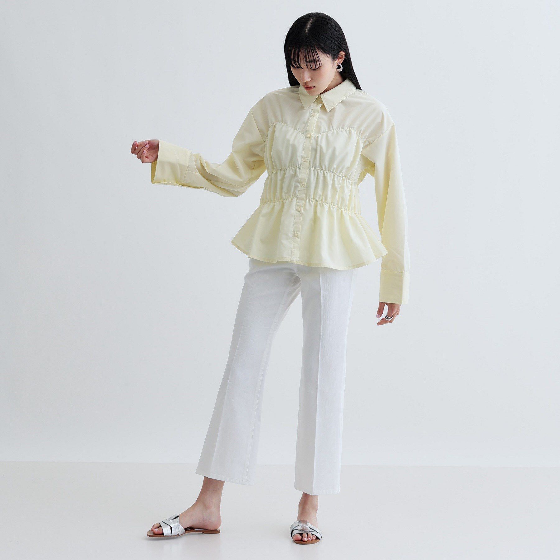 GALLEST「【ZOZO・一部店舗限定】シャーリングビスチェデザインシャツ」|シャツ・ブラウス|