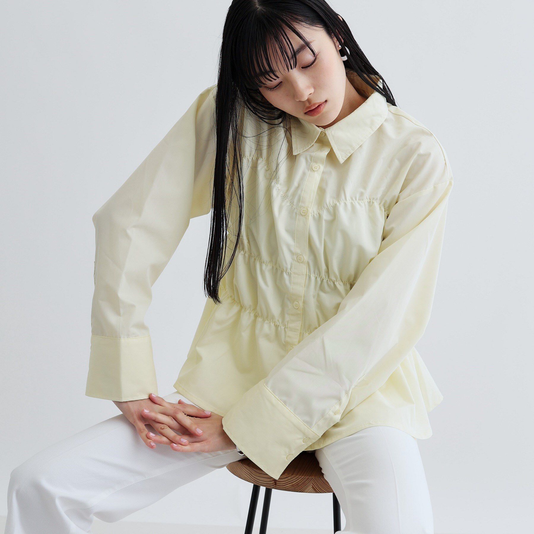 GALLEST「【ZOZO・一部店舗限定】シャーリングビスチェデザインシャツ」|シャツ・ブラウス|