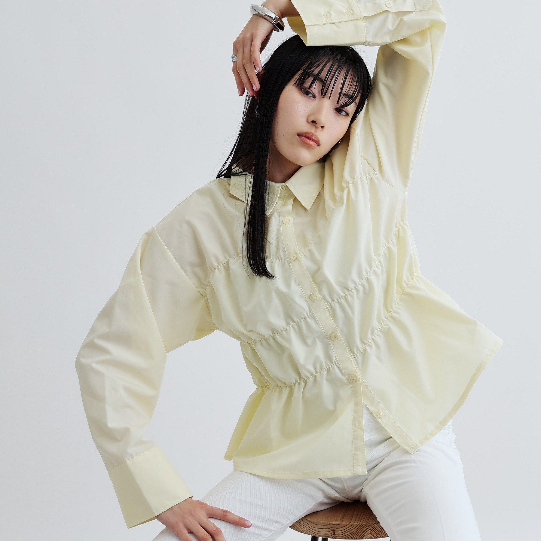 GALLEST「【ZOZO・一部店舗限定】シャーリングビスチェデザインシャツ」|シャツ・ブラウス|