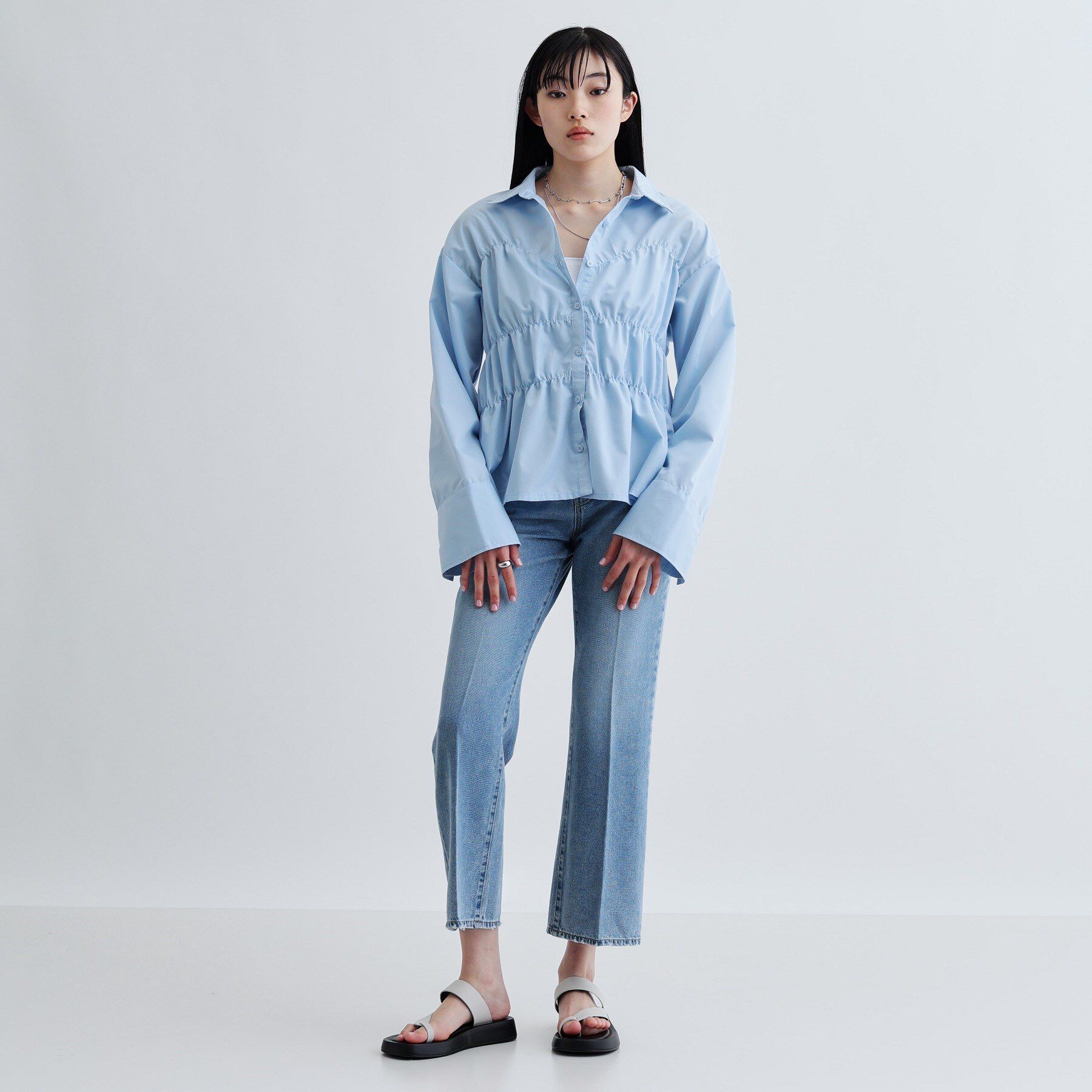 GALLEST「【ZOZO・一部店舗限定】シャーリングビスチェデザインシャツ」|シャツ・ブラウス|