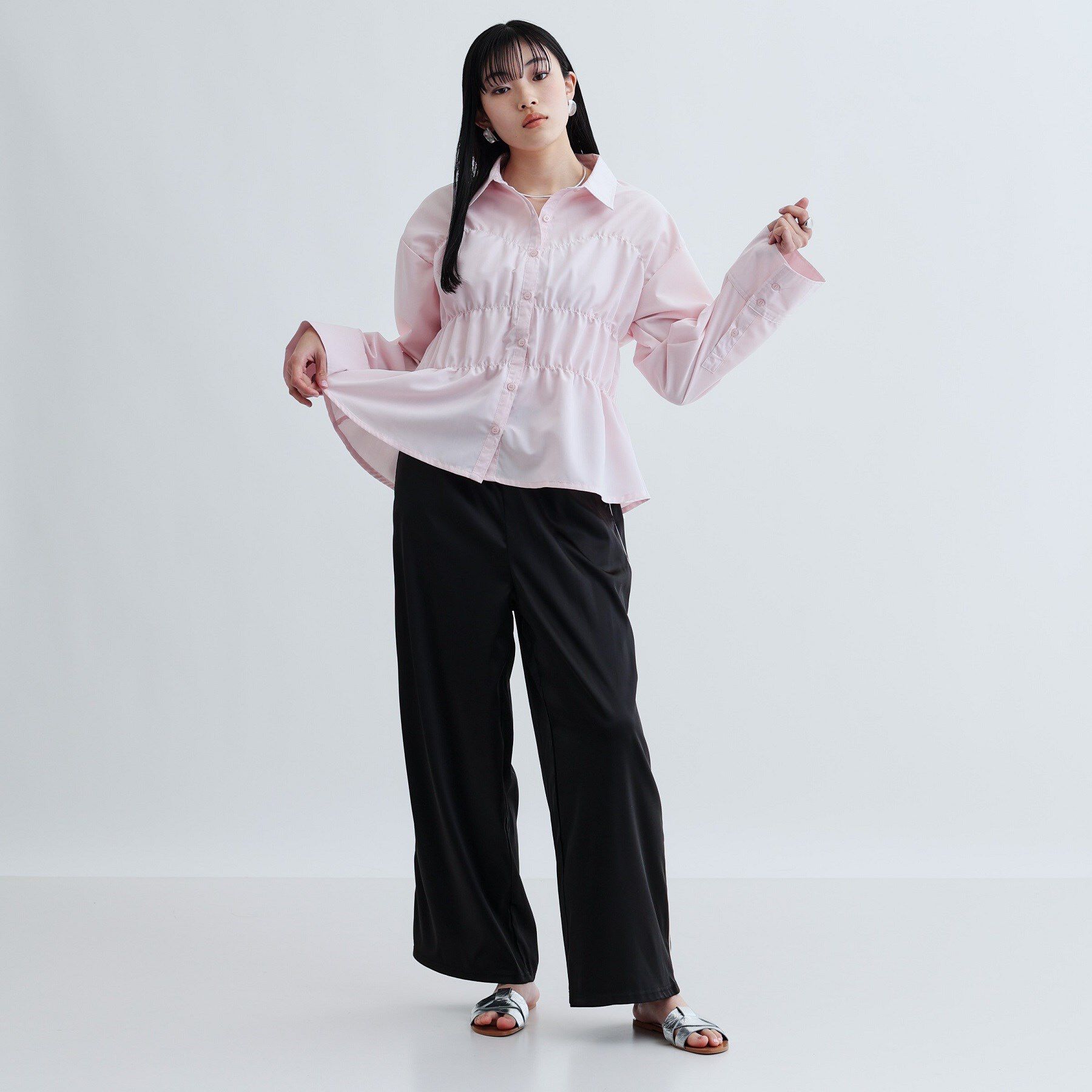 GALLEST「【ZOZO・一部店舗限定】シャーリングビスチェデザインシャツ」|シャツ・ブラウス|