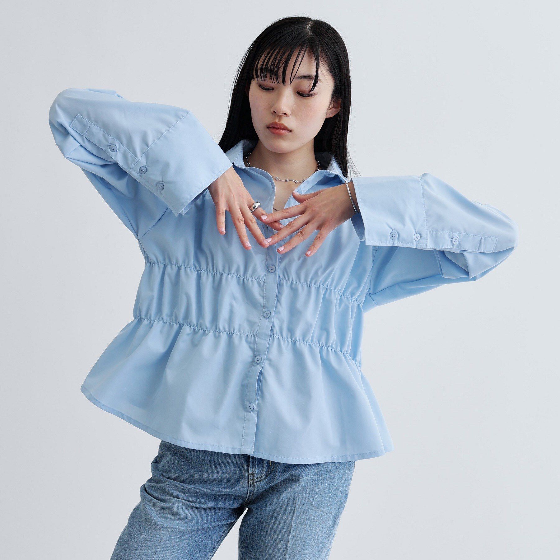 GALLEST「【ZOZO・一部店舗限定】シャーリングビスチェデザインシャツ」|シャツ・ブラウス|