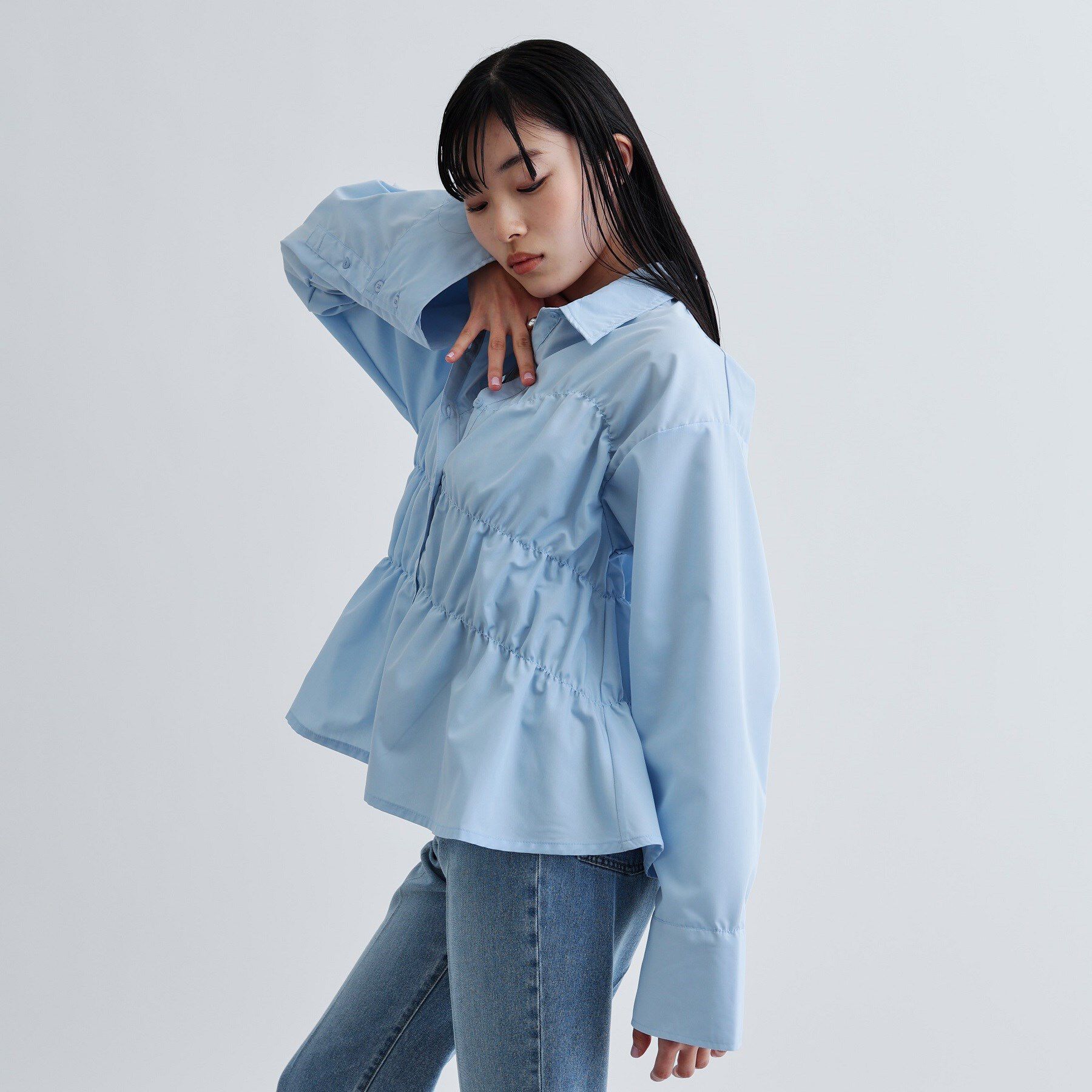 GALLEST「【ZOZO・一部店舗限定】シャーリングビスチェデザインシャツ」|シャツ・ブラウス|