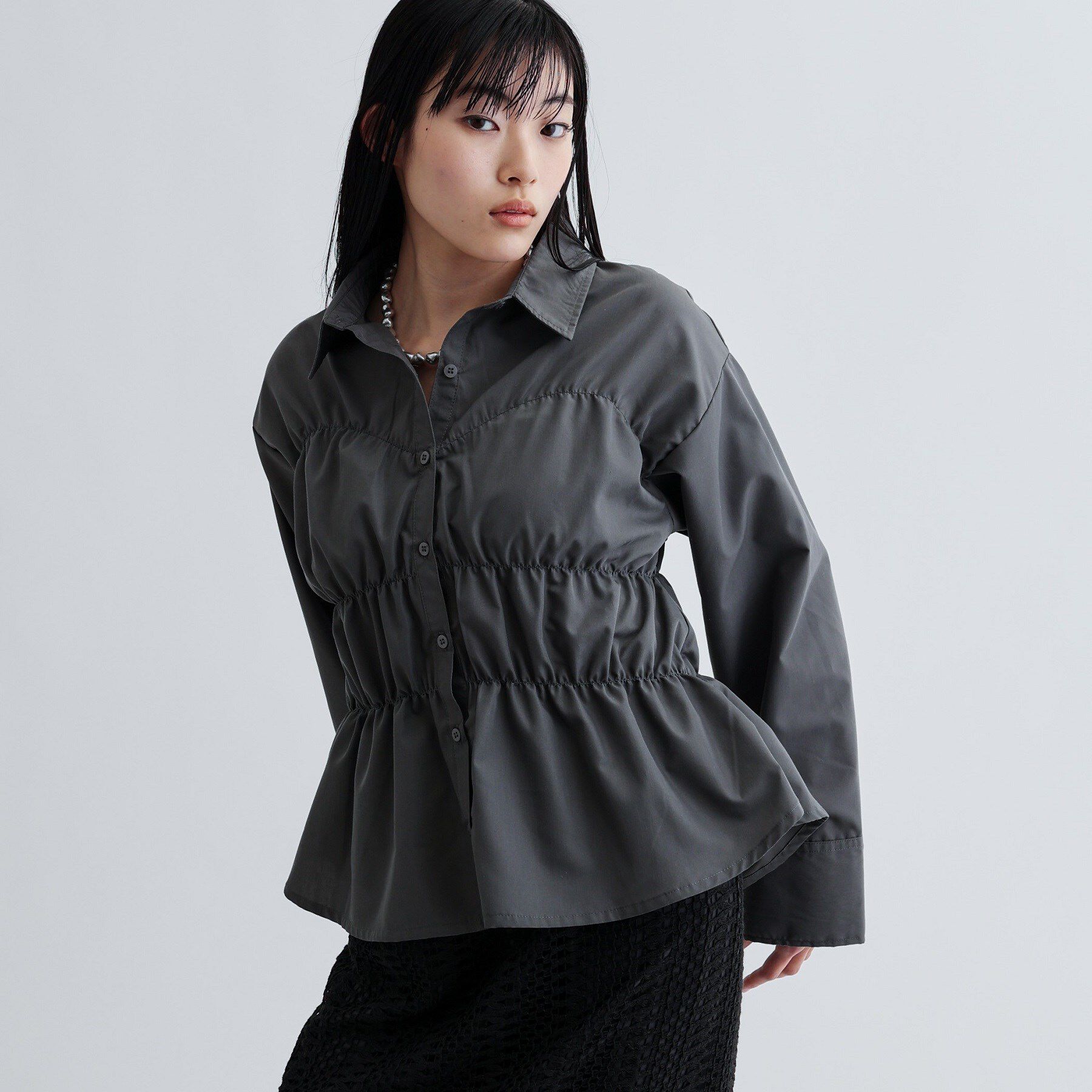 GALLEST「【ZOZO・一部店舗限定】シャーリングビスチェデザインシャツ」|シャツ・ブラウス|