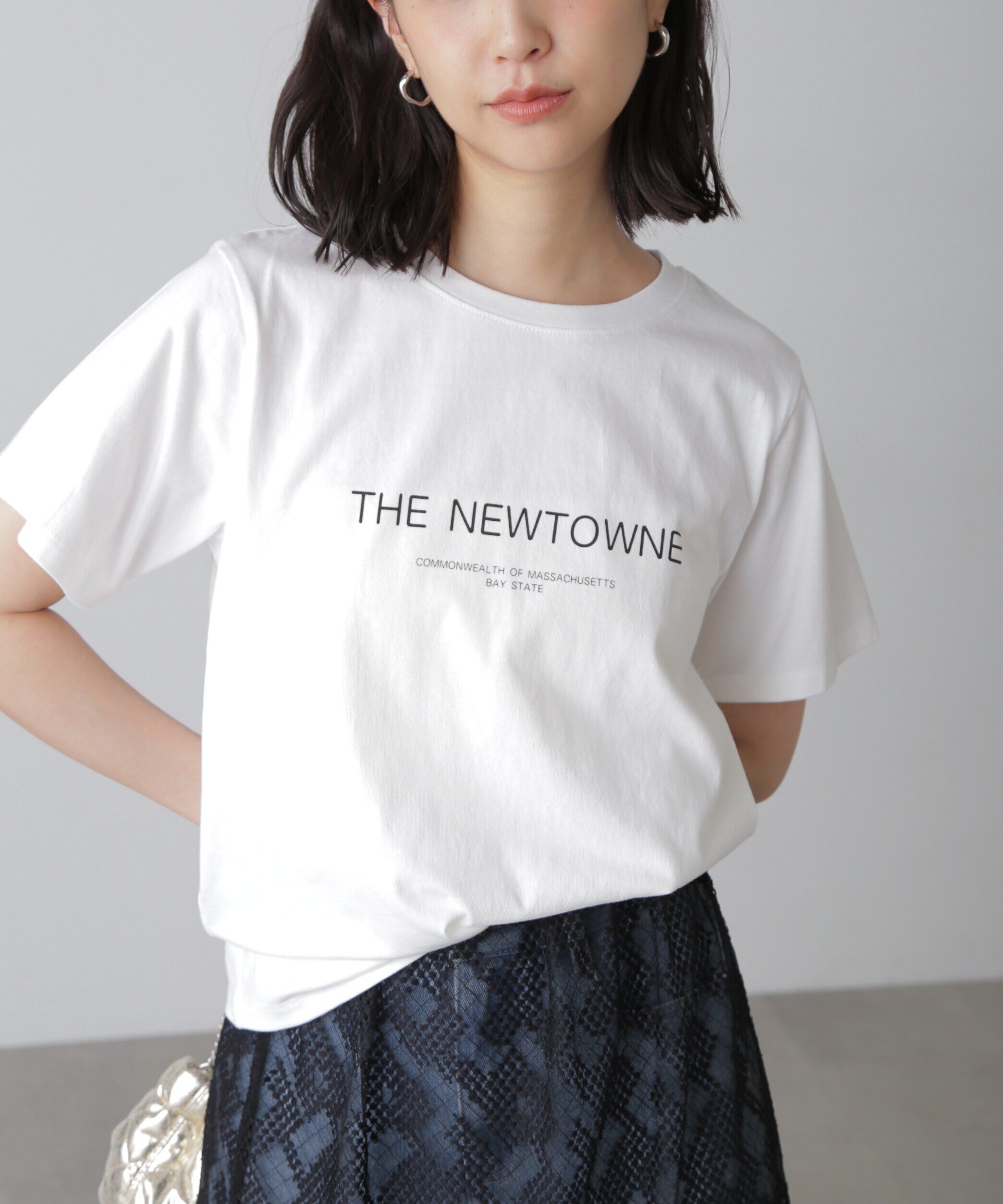  「シンプルロゴプリントTシャツ」|Tシャツ・カットソー|ホワイト