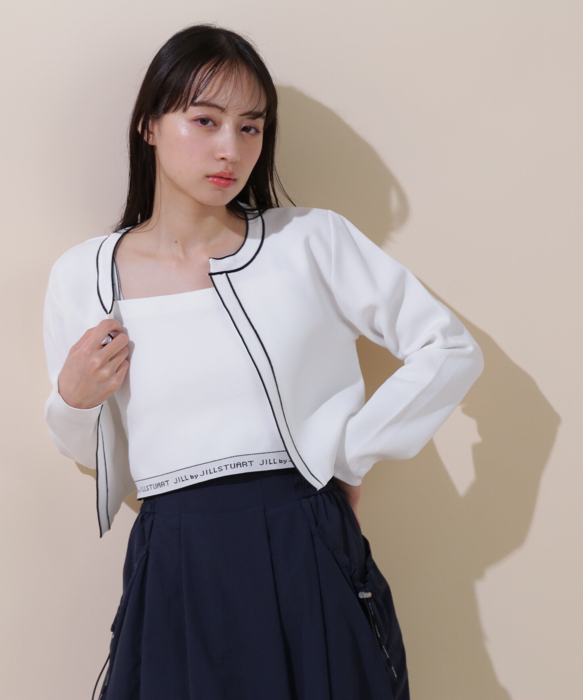  「◇ロゴジャガードビスチェアンサンブル　WEB限定カラー：ピンク」|ニット・セーター|