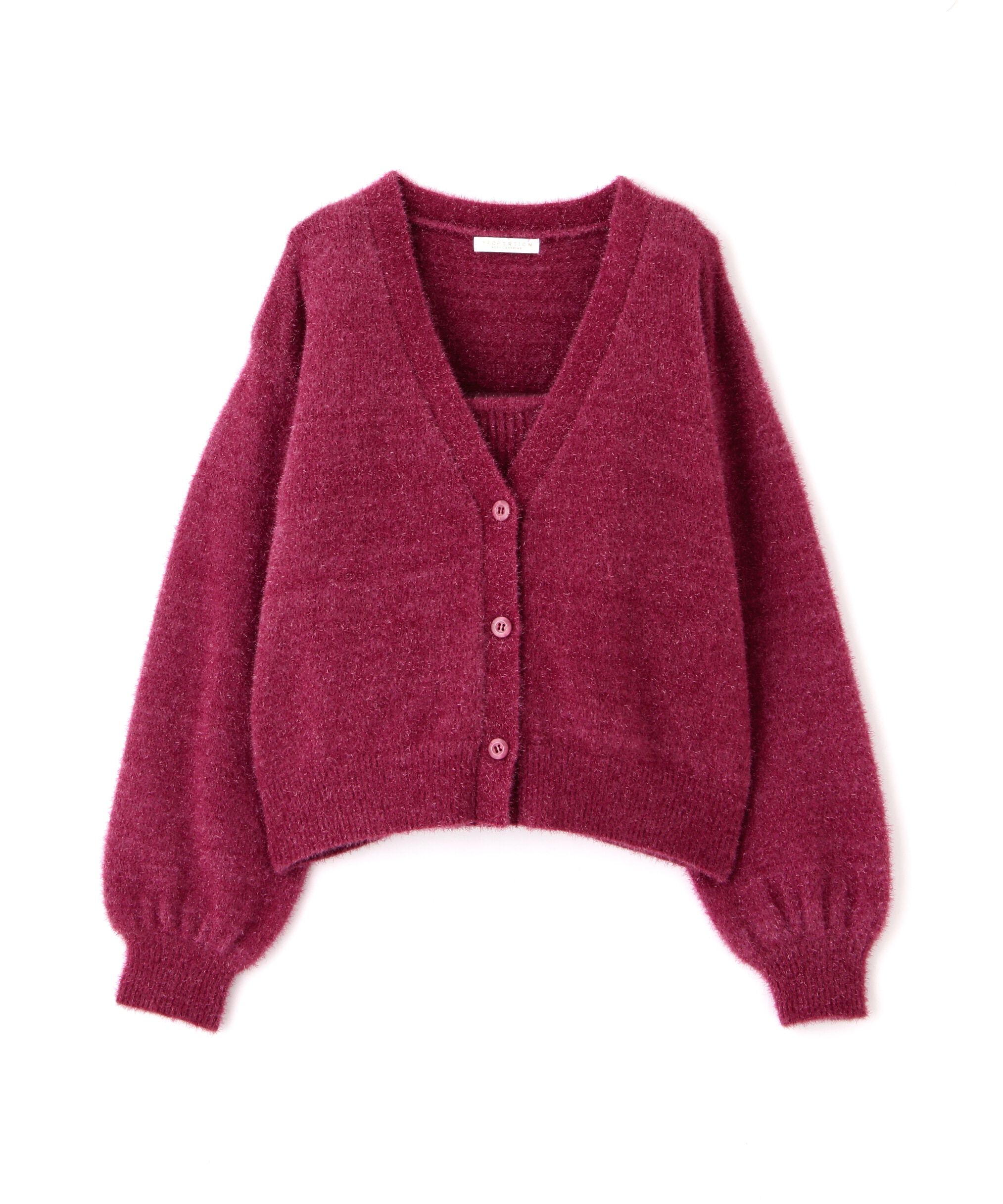 PROPORTION BODY DRESSING「シャイニーフェザーアンサンブルニット　WEB限定カラー：パープル24AW」|ニット・セーター|