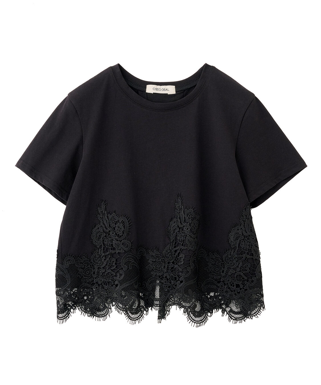 COCO DEAL「レースドッキングTシャツ」|Tシャツ・カットソー|