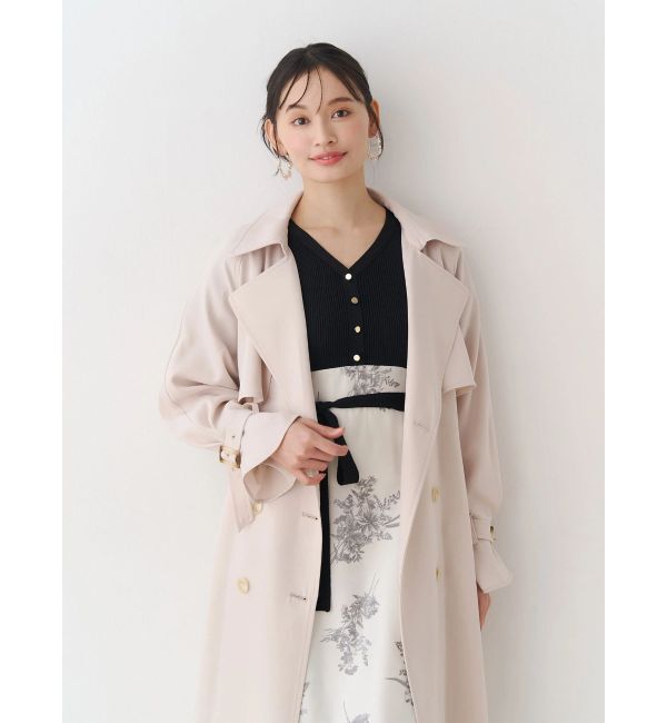 MERCURYDUO「ブーケ花柄ニットドッキングワンピース」|ワンピース|