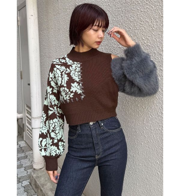 MURUA「ショルダーフラワーシャギーニット」|ニット・セーター|