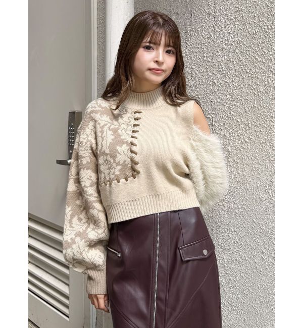MURUA「ショルダーフラワーシャギーニット」|ニット・セーター|