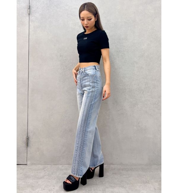 GYDA「BACK OPEN bijou heartトップス」|Tシャツ・カットソー|