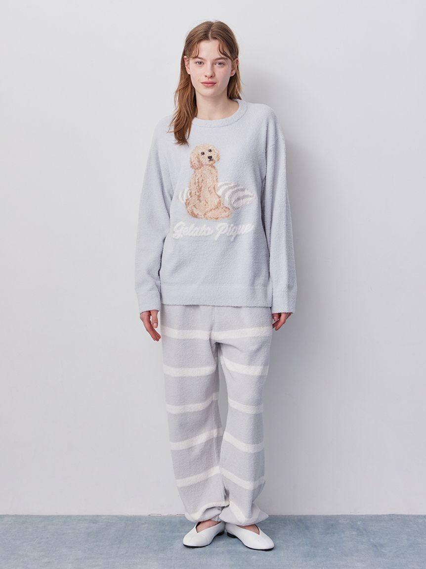 gelato pique「【UNISEX】エアリーモコボーダーロングパンツ」|ルームウェア|