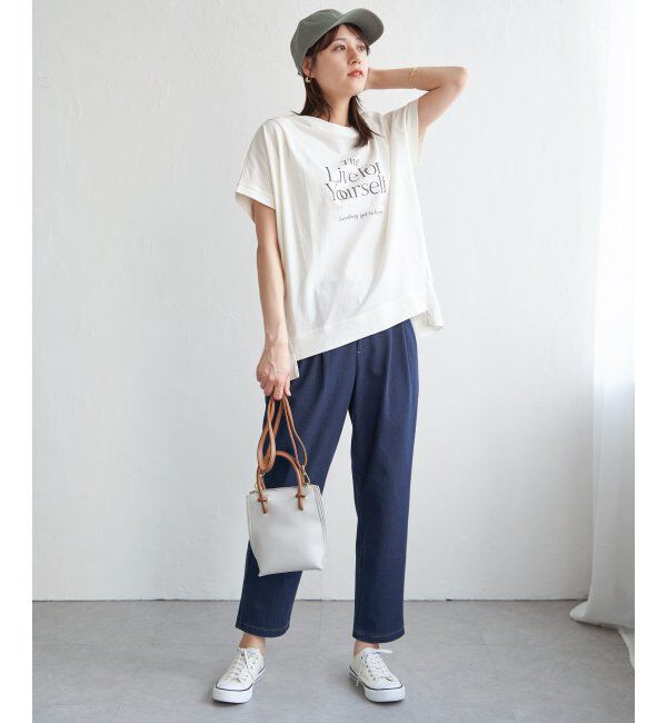 ikka「【雑誌InRed6月号掲載】GOKU楽パンツ 冷感テーパード【接触冷感】」|スラックス|