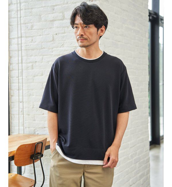 ikka「レイカンＤＲＹリップルＴ５ブソデ」|Tシャツ・カットソー|