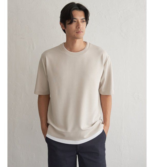 ikka「レイカンＤＲＹリップルＴ５ブソデ」|Tシャツ・カットソー|