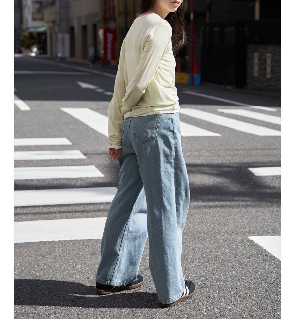 VENCE share style「スラブヘンリー配色プルオーバー」|ニット・セーター|