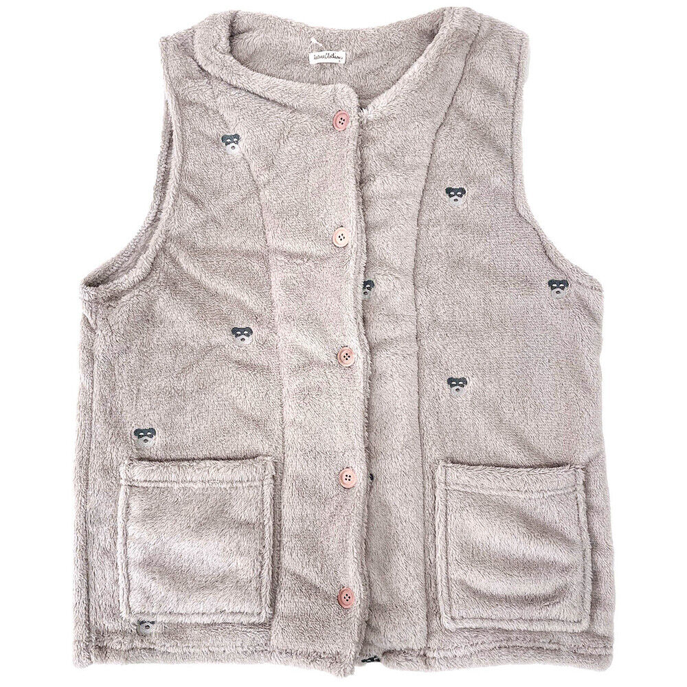 BACKYARD FAMILY「ベスト レディース ルームウェア 通販 刺繍ベスト 部屋着 ジレ トップス ルームウエア 秋 冬」|ルームウェア|グレー2