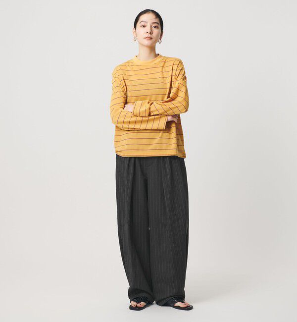 BEAUTY&YOUTH UNITED ARROWS「麻ブレンド ストライプ タブ タックパンツ」|スラックス|