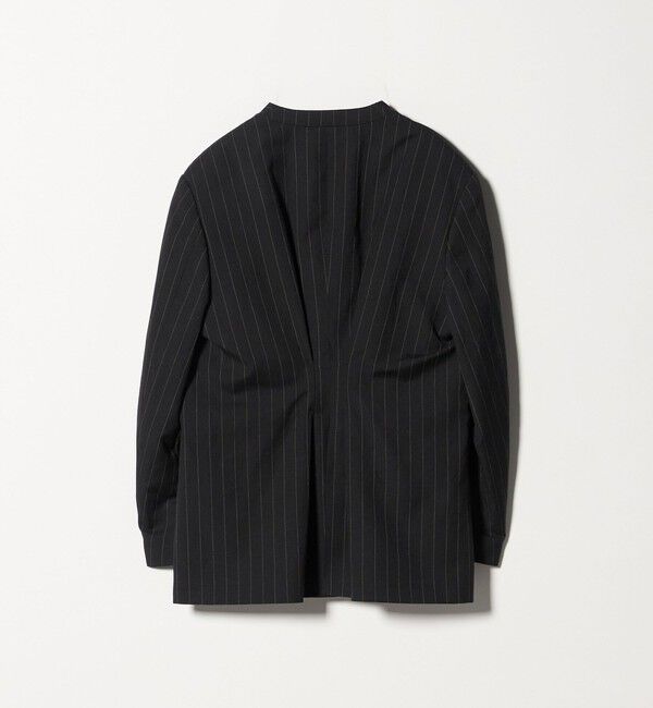 BEAUTY&YOUTH UNITED ARROWS「麻ブレンド ストライプ カラーレス ジャケット」|ノーカラージャケット|