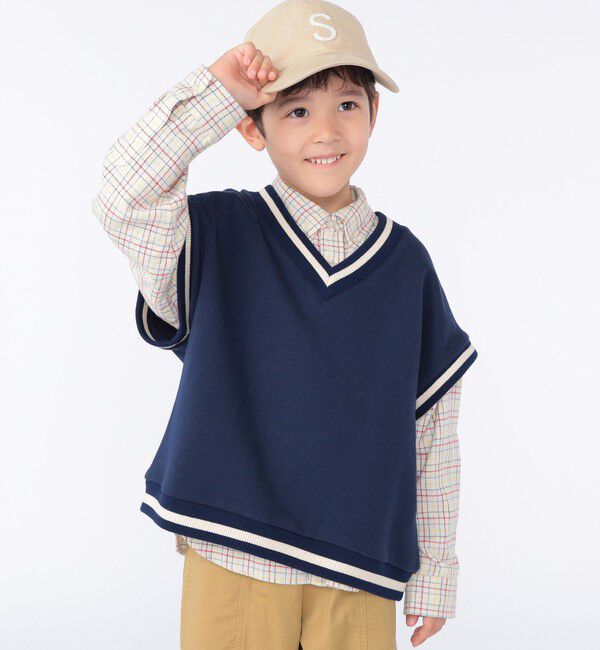 SHIPS KIDS「SHIPS KIDS:100～140cm / スウェット ベスト」|ベスト・ジレ|ネイビー