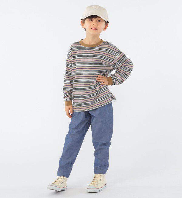 SHIPS KIDS「SHIPS KIDS:100～130cm / マルチ ボーダー 長袖 TEE」|Tシャツ・カットソー|