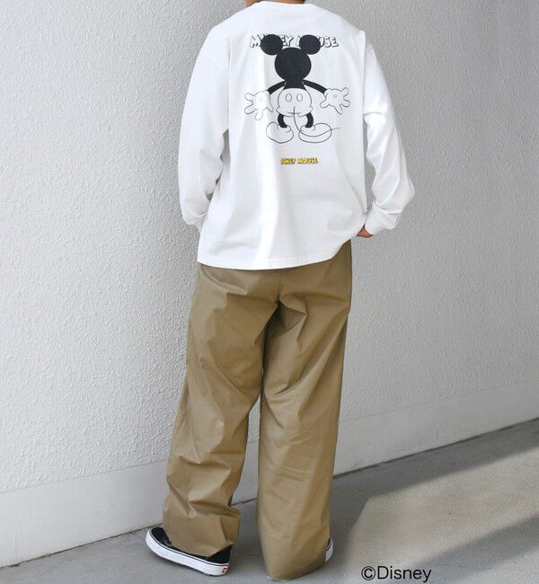 SHIPS any「SHIPS any: /ミッキーマウス/ サイン & ポージング Tシャツ (ロンT)◇」|Tシャツ・カットソー|