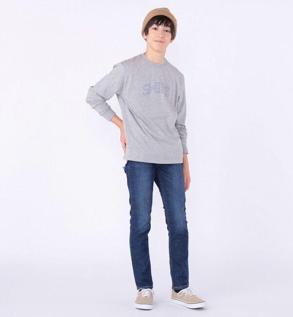 SHIPS KIDS「 【WEB限定】SHIPS KIDS:100～160cm / SHIPS ラウンド プリント ロゴ ロングスリーブ Tシャツ」|Tシャツ・カットソー|