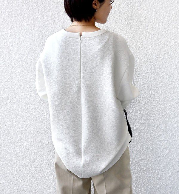 SHIPS for women「〈手洗い可能〉ダブル フェイス ニット リブ コンビ プルオーバー」|Tシャツ・カットソー|