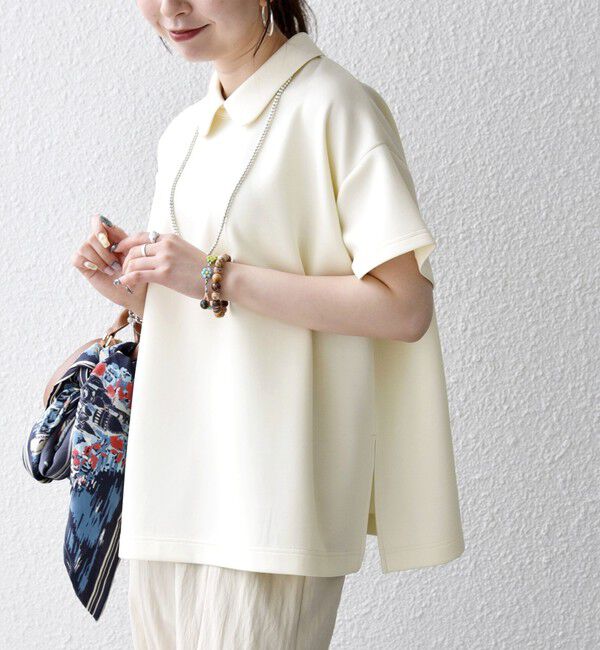 SHIPS any「《予約》SHIPS any:〈洗濯機可能〉バイカラー ショートスリーブ プルオーバー」|Tシャツ・カットソー|ナチュラル