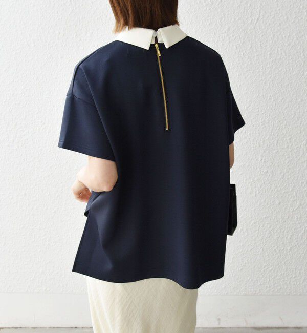 SHIPS any「《予約》SHIPS any:〈洗濯機可能〉バイカラー ショートスリーブ プルオーバー」|Tシャツ・カットソー|