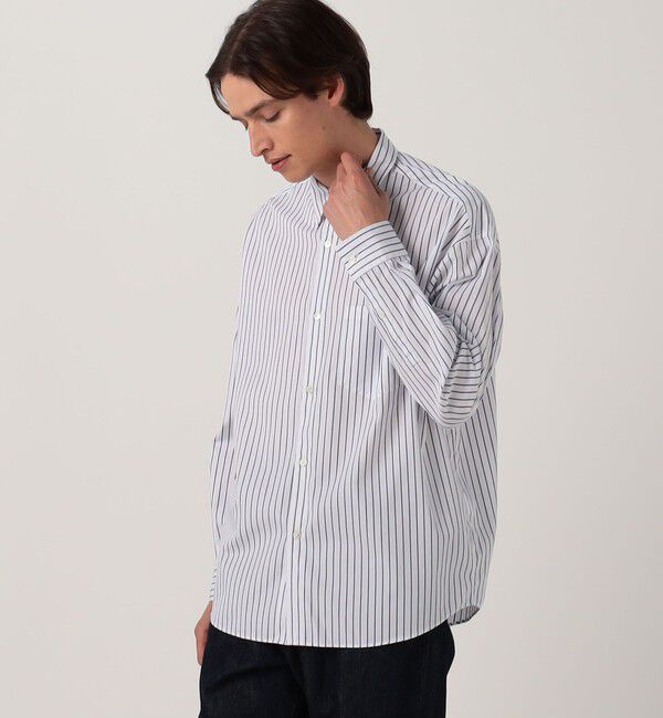 TOMORROWLAND MENS「【店舗限定】コットンストライプ レギュラーカラーロングスリーブシャツ」|シャツ・ブラウス|