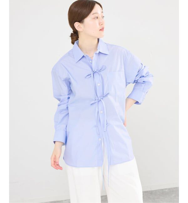 IENA「MA/RE/マレ RIBBON SHIRTS シャツ LIGHT COTTON 104 GR」|シャツ・ブラウス|