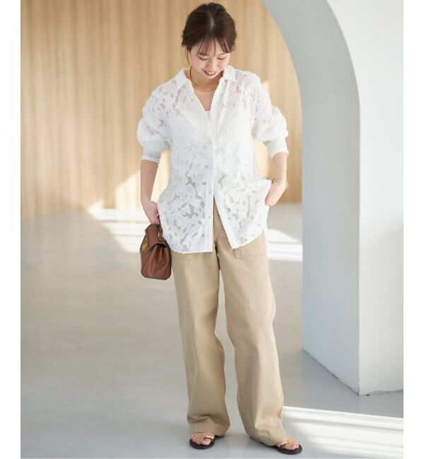 Spick and Span「《追加》シアージャガードシャツ」|シャツ・ブラウス|