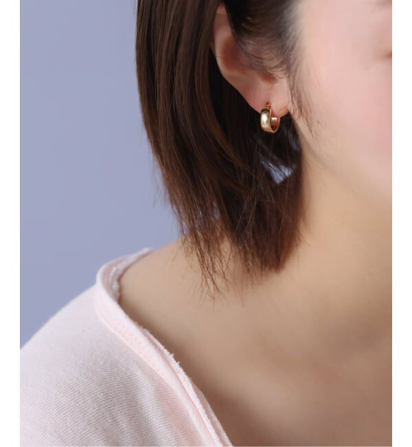 Spick and Span「《WEB限定》【SAMH by LILAS】フラットフープピアスK18GP（両耳）」|ピアス|