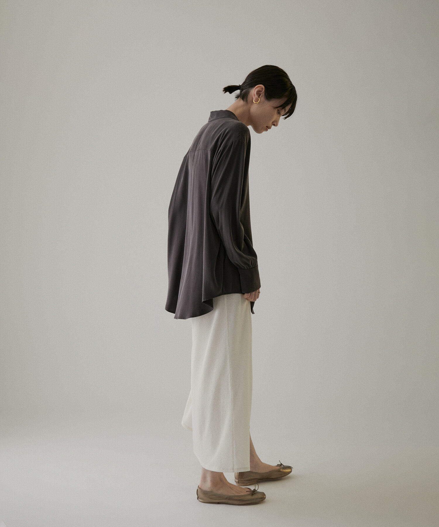 SALON adam et rope'「KINANシアーリブロングスカート」|スカート|