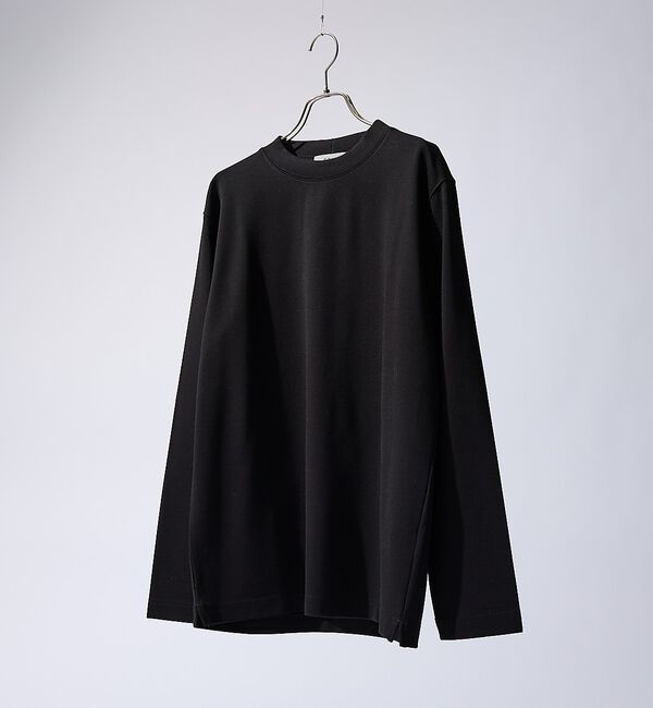 ABAHOUSE「【SMART CLOSET/WEB限定】抗菌防臭 ポンチモックネック 長袖Tシャ」|Tシャツ・カットソー|ブラック