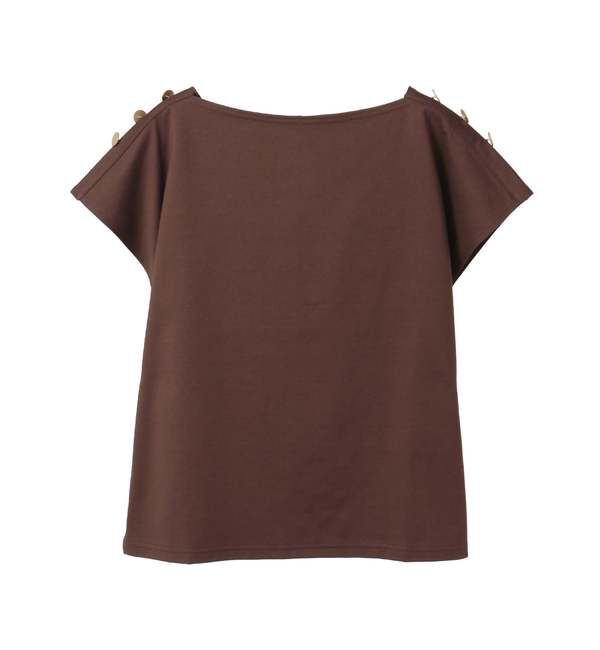 TIARA「ゴールドボタントップス」|Tシャツ・カットソー|ブラウン