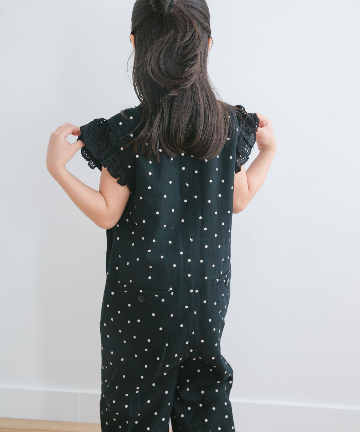 URBAN RESEARCH DOORS「『親子リンク』リネンレーヨンドットオールインワン(KIDS)」|ワンピース|