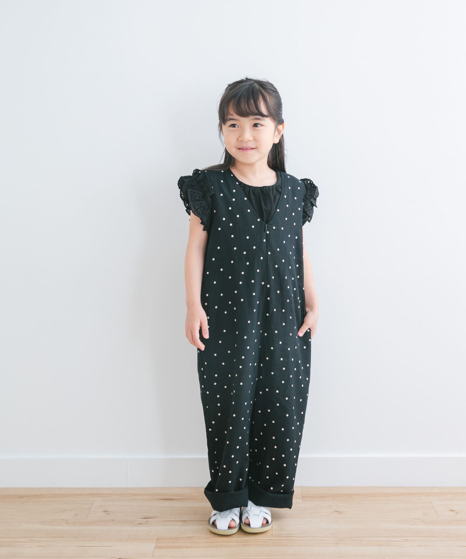 URBAN RESEARCH DOORS「『親子リンク』リネンレーヨンドットオールインワン(KIDS)」|ワンピース|