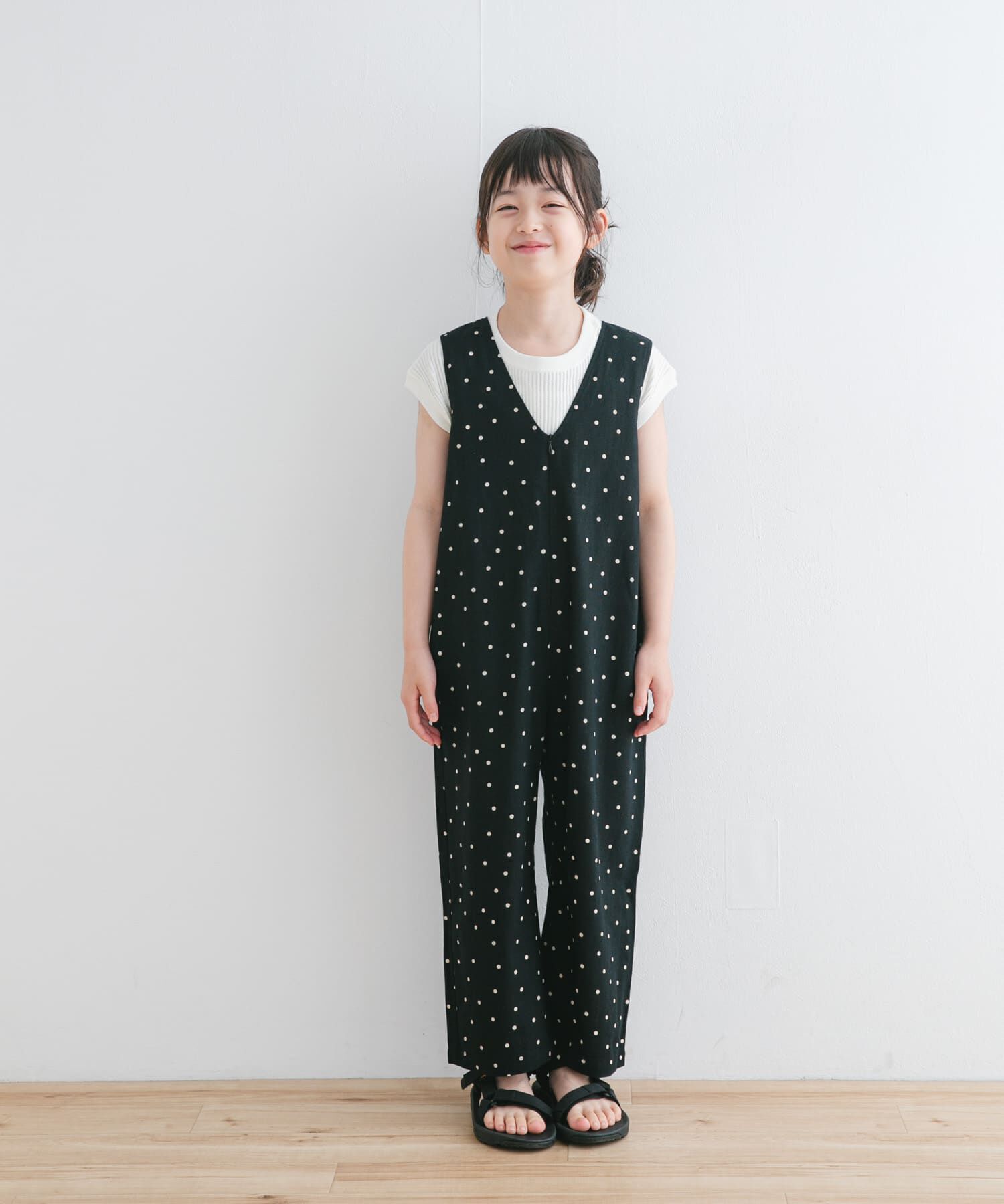 URBAN RESEARCH DOORS「『親子リンク』リネンレーヨンドットオールインワン(KIDS)」|ワンピース|