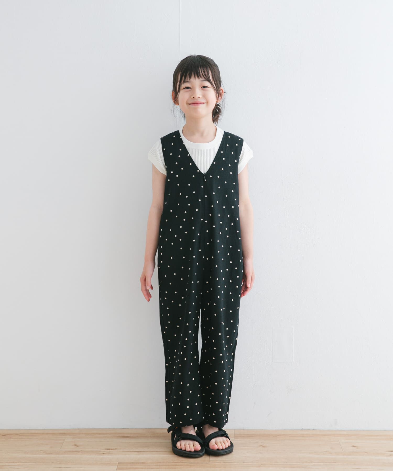 URBAN RESEARCH DOORS「『親子リンク』リネンレーヨンドットオールインワン(KIDS)」|ワンピース|