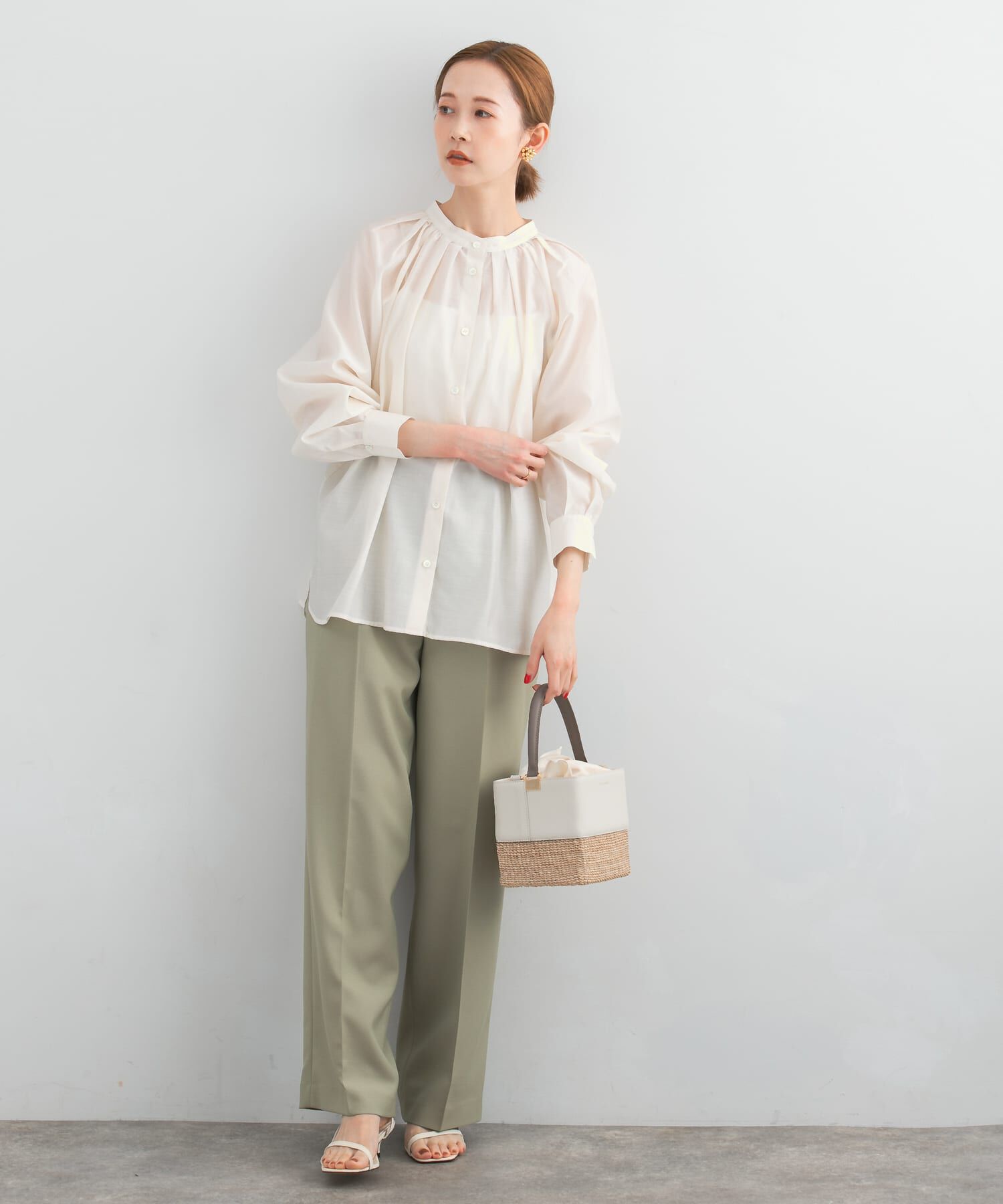 URBAN RESEARCH ROSSO「ランダムタックセミシアーブラウス」|シャツ・ブラウス|