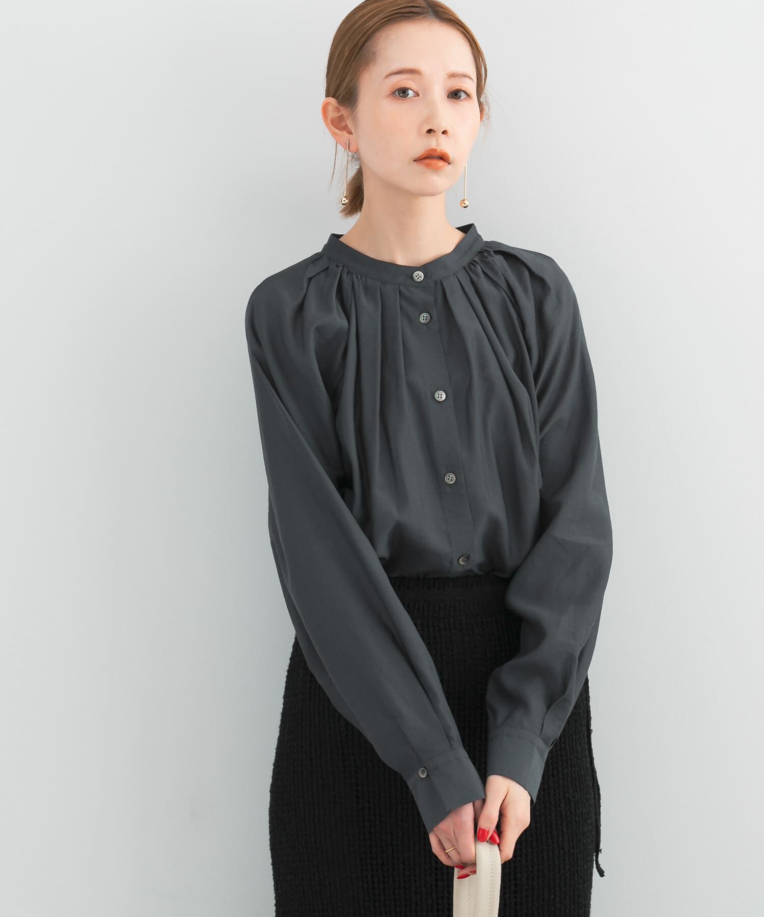 URBAN RESEARCH ROSSO「ランダムタックセミシアーブラウス」|シャツ・ブラウス|