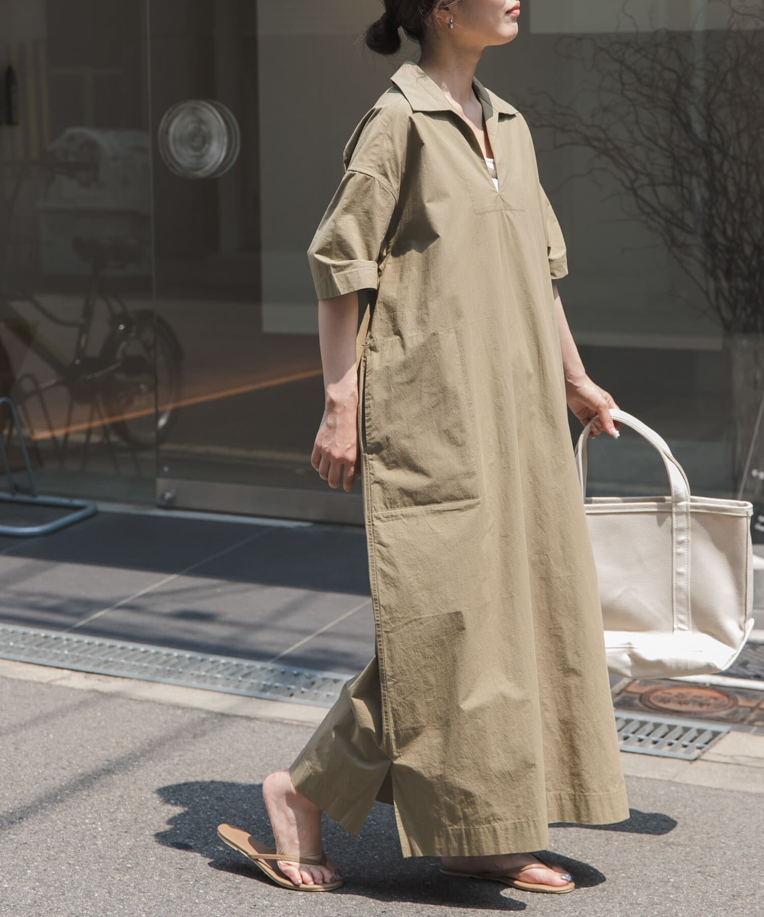 URBAN RESEARCH DOORS「FORK&SPOON　スキッパーワンピース」|ワンピース|