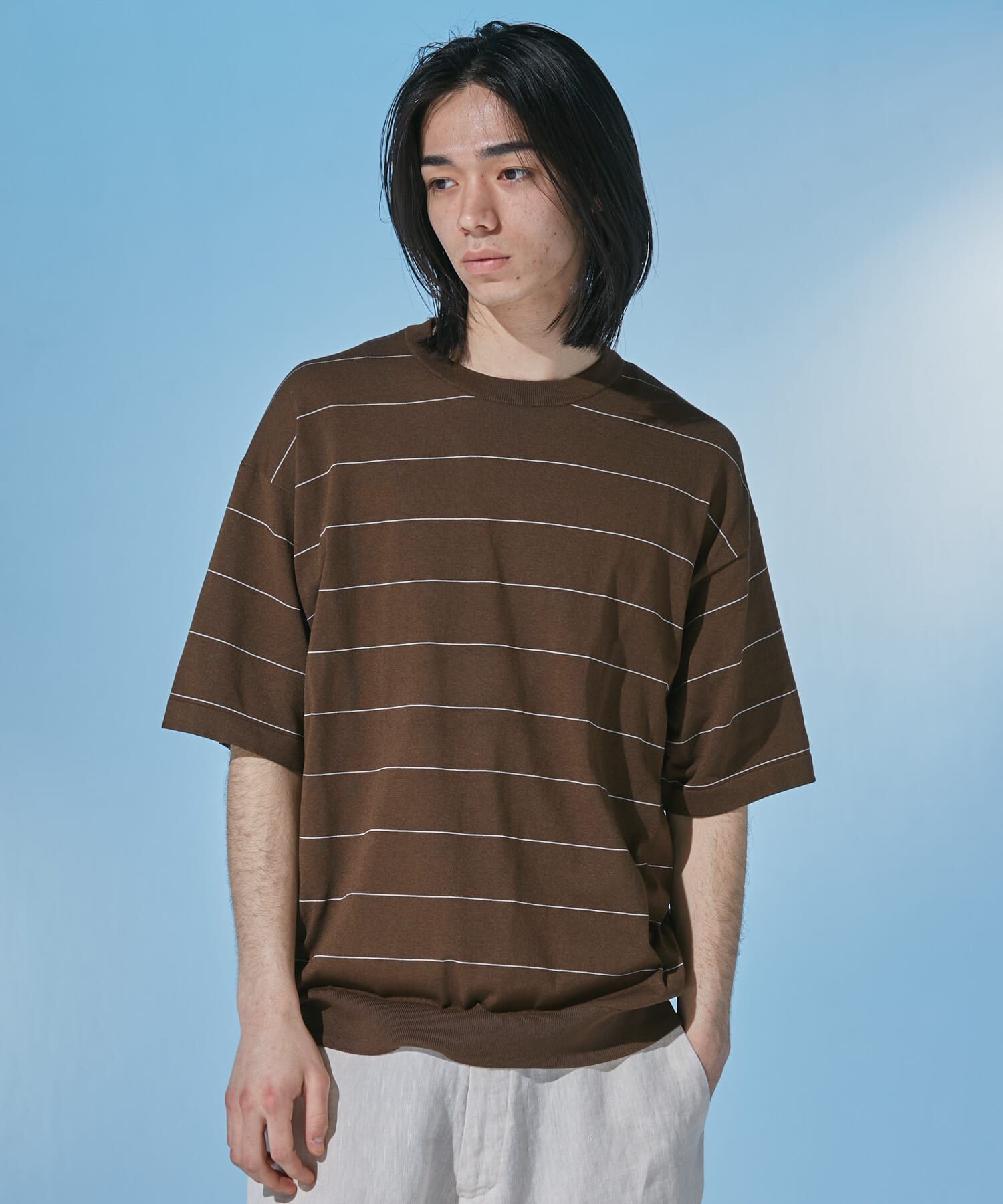 URBAN RESEARCH DOORS「『UR TECH』サマシェア クルーネックニット」|ニット・セーター|