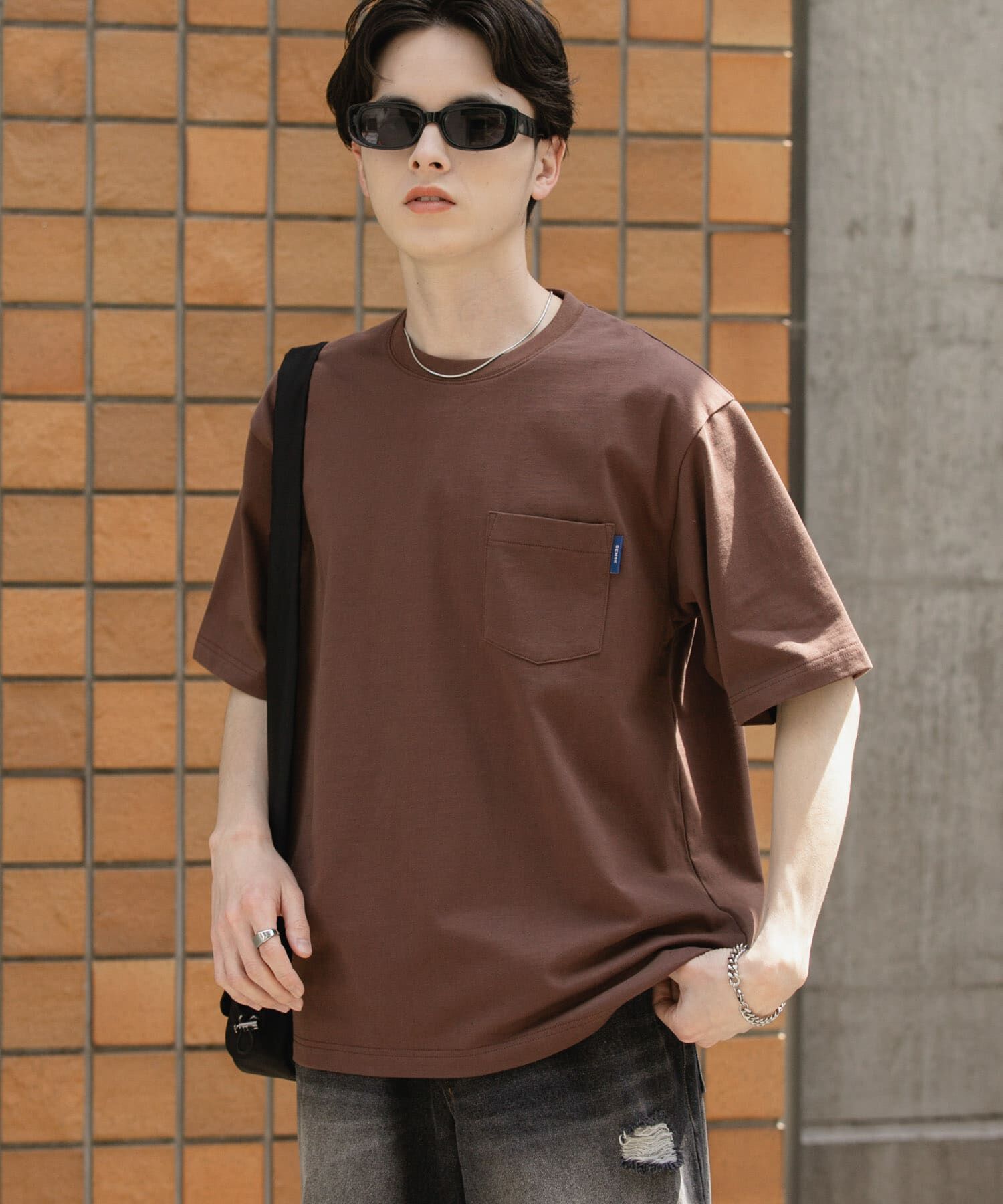 SENSE OF PLACE by URBAN RESEARCH「『WEB限定』『ﾕﾆｾｯｸｽ』ﾋﾟｽﾈｰﾑ付きﾎﾟｹｯﾄｼｮｰﾄｽﾘｰ 」|Tシャツ・カットソー|