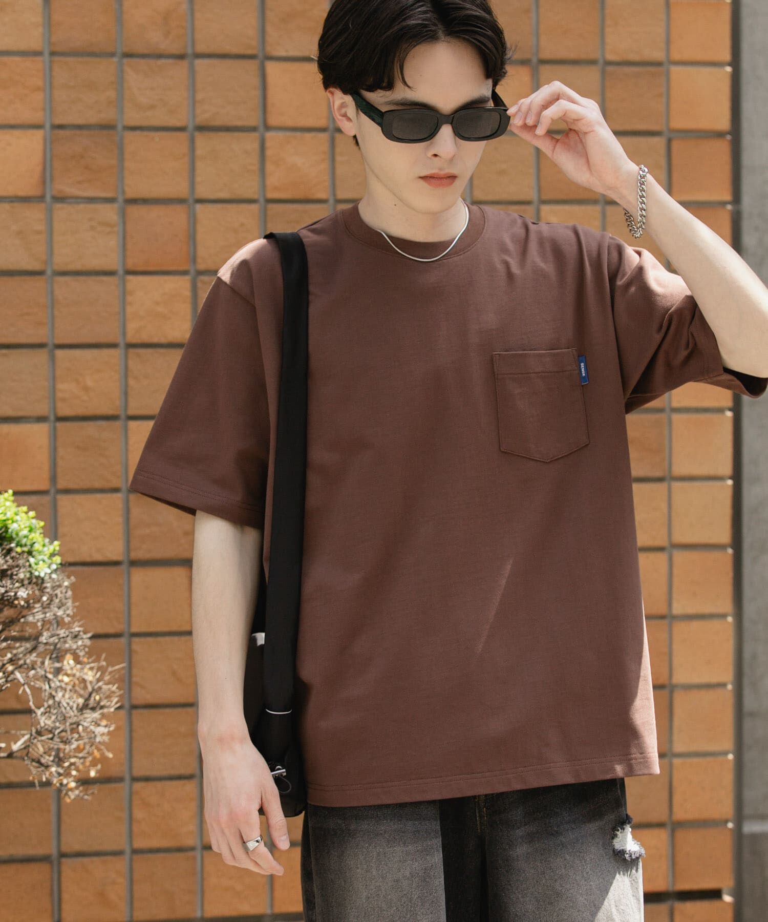 SENSE OF PLACE by URBAN RESEARCH「『WEB限定』『ﾕﾆｾｯｸｽ』ﾋﾟｽﾈｰﾑ付きﾎﾟｹｯﾄｼｮｰﾄｽﾘｰ 」|Tシャツ・カットソー|